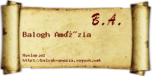 Balogh Amázia névjegykártya
