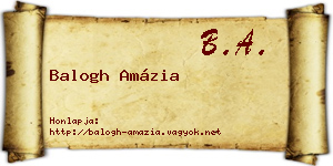 Balogh Amázia névjegykártya